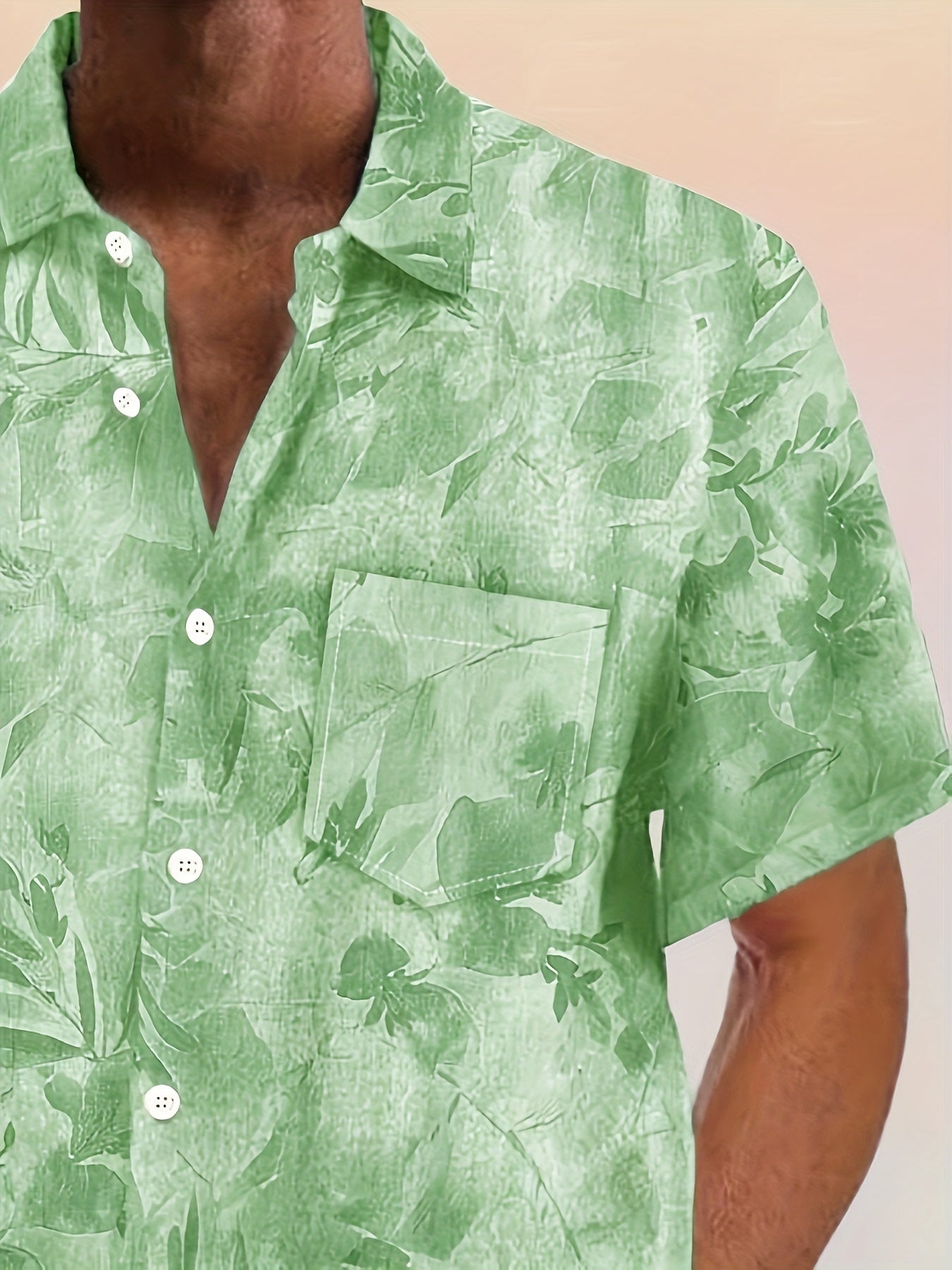 Herren Sommer Freizeit Hemd mit Pflanzenmuster – Ideal für Urlaub & Strand