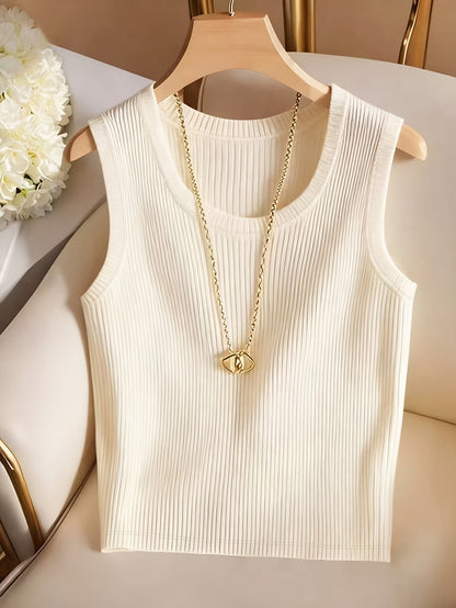 Damen Rippstrick Tanktop – Elegantes Basic für Alltag und Büro