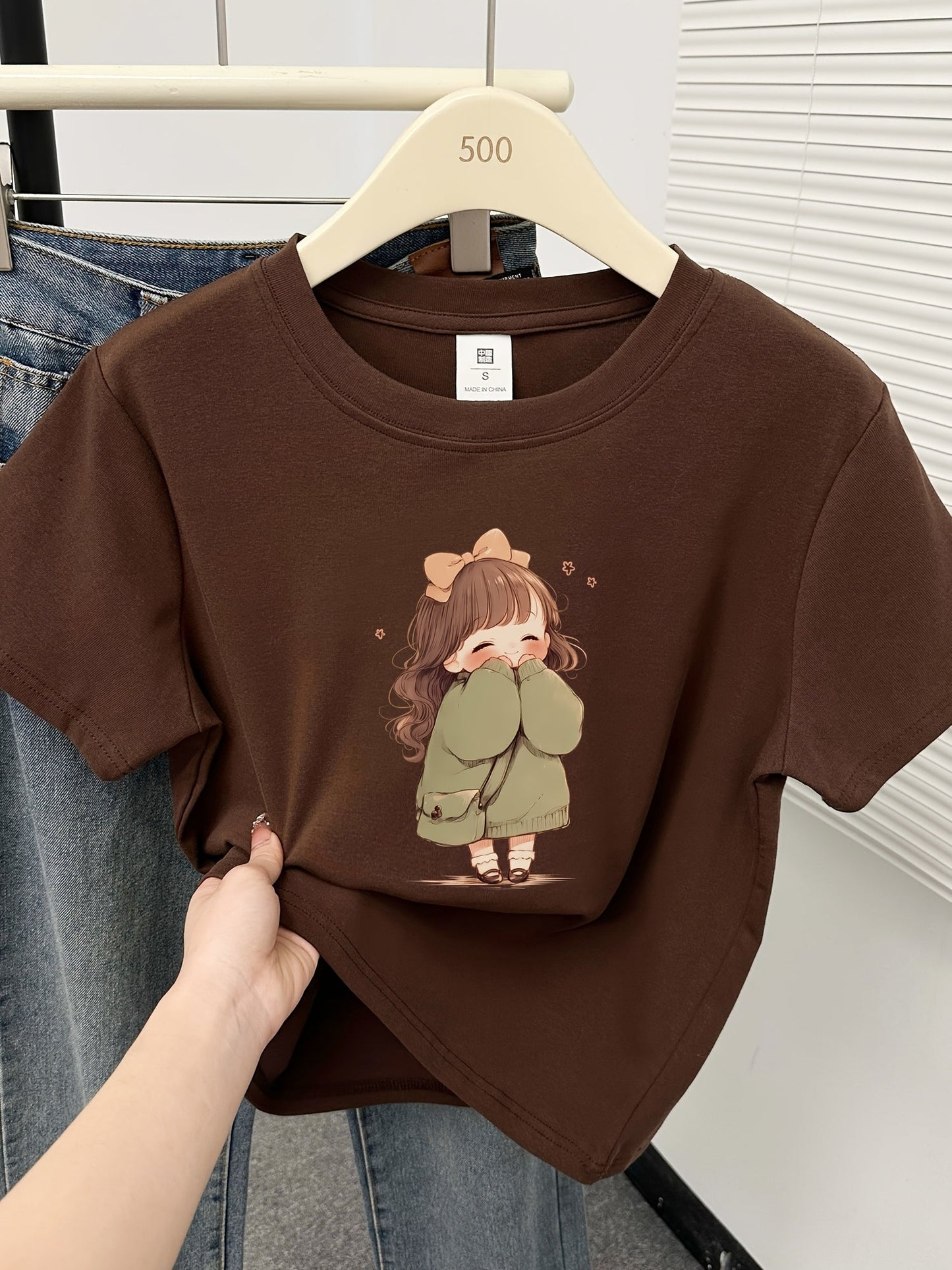 Damen Pyjama-Set Kurzarm Shirt & Karierte Hose – Bequeme Nachtwäsche im Casual-Stil