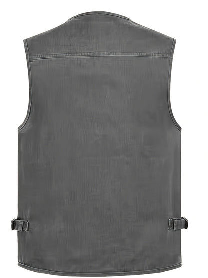 Herren Outdoor Freizeit Weste mit vielen Taschen – Angler-, Reise- & Fotografie-Weste, Utility Style