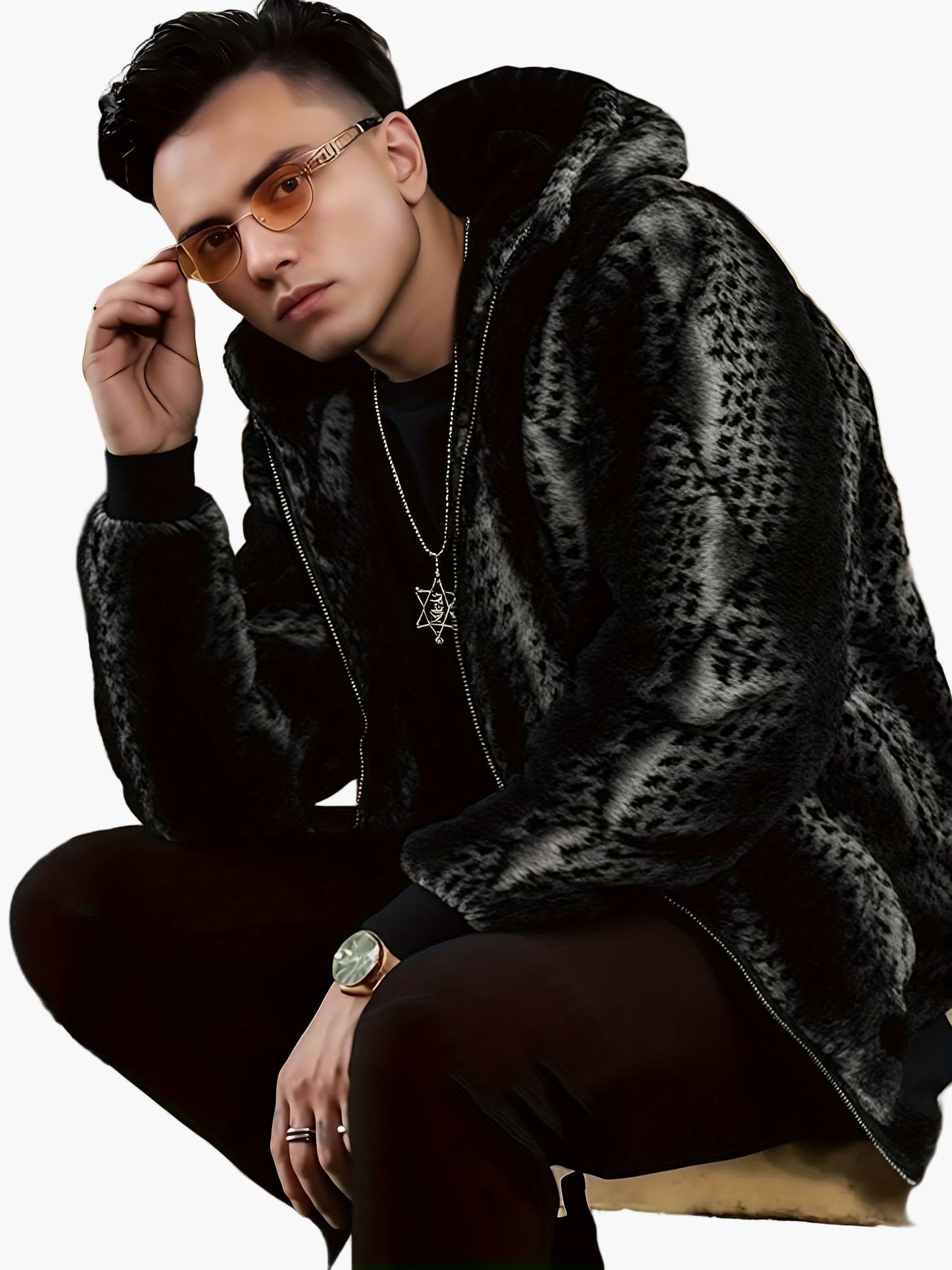 Herren Fleece Jacke mit Kapuze – Modische Winterjacke für Freizeit & Alltag – Warm & Stylisch