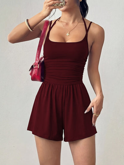 Damen Jumpsuit mit schmalen Trägern und figurbetonter Passform – Eleganter Einteiler für Alltag und Ausgehen