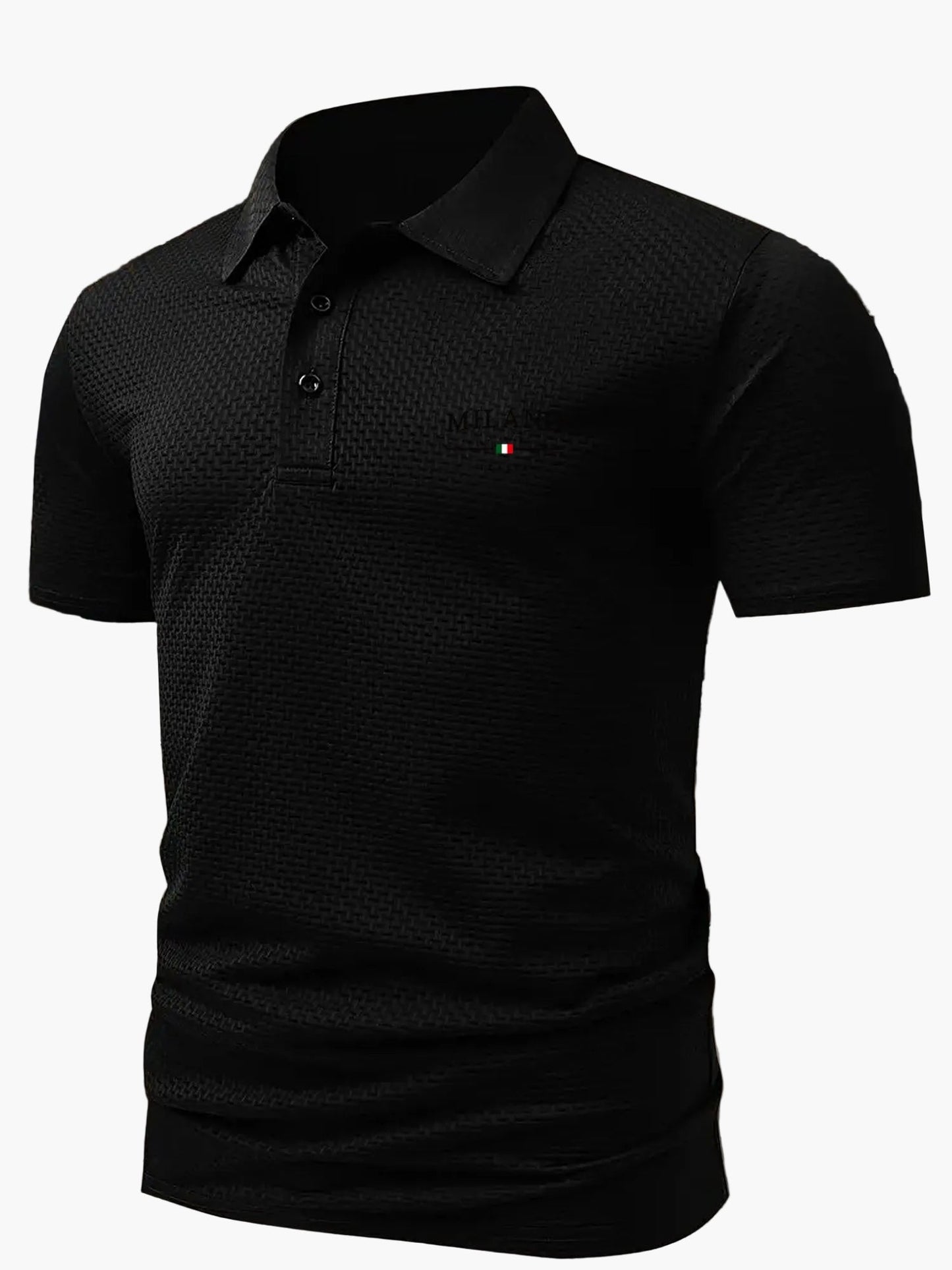 Herren Polo Shirt Casual Stil – Geometrisches Muster, Sommer Freizeit Poloshirt mit Knopfleiste