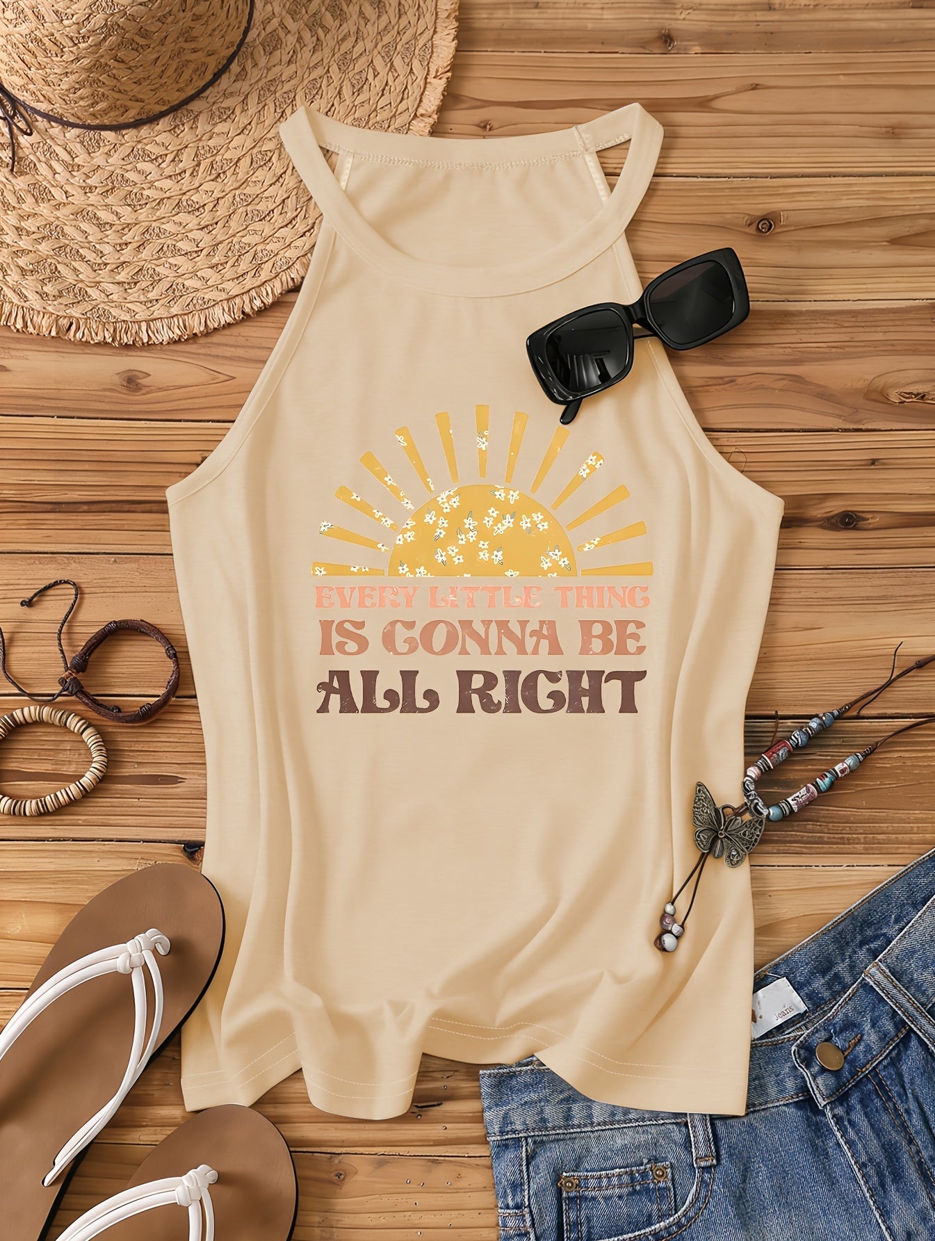 Damen Tanktop im Boho-Stil mit Spruch für Sommer & Freizeit