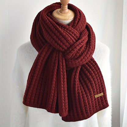 Unisex Gerippter Strickschal Warmer Winterschal mit 'Hand Made' Etikett