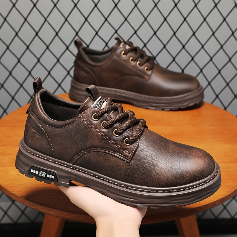Herren Freizeitschuhe mit Schnürung – Robuste Sohle, Schwarz/Braun