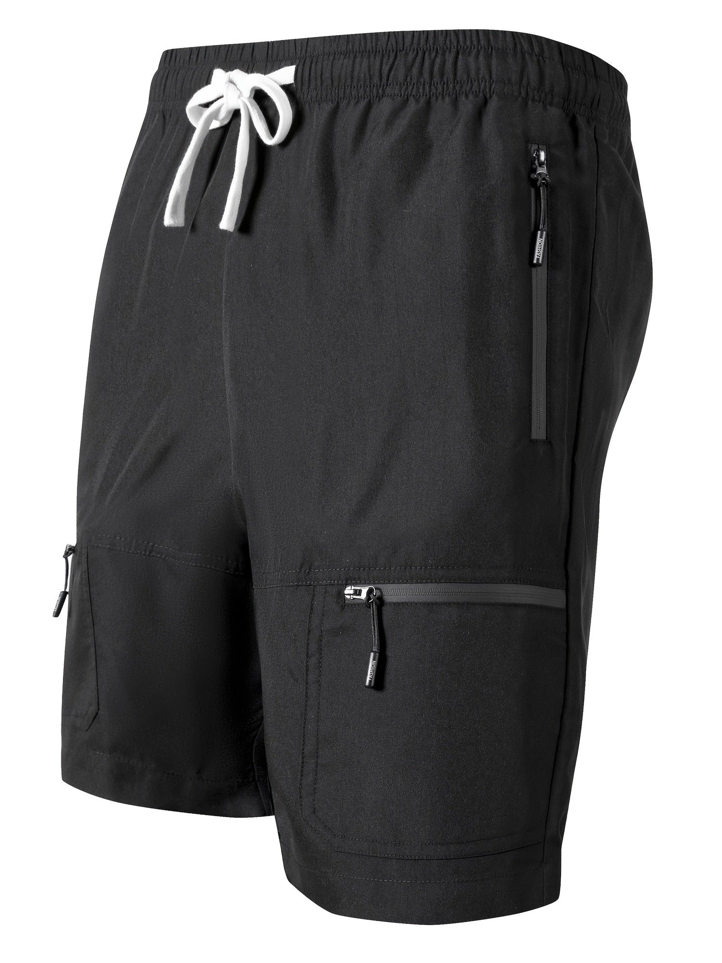 Herren Sport-Shorts mit Reißverschlusstaschen und Kordelzug – Lässige Trainingsshorts für Fitness, Outdoor & Freizeit