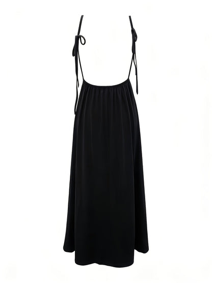 Damen Maxikleid mit Rückenfreiem Design und Hohem Beinschlitz – Elegantes Abend- und Partykleid