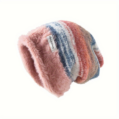 Unisex Winter Beanie Strickmütze mit weichem Futter & Farbverlauf