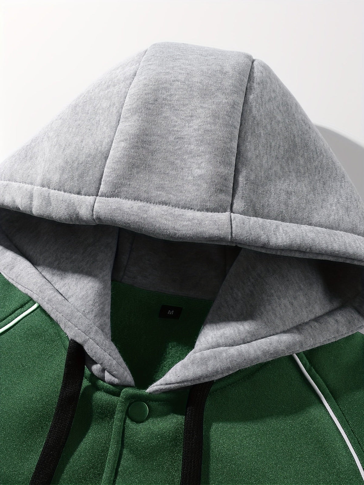 Unisex Baseballjacke mit Kapuze und Druckknöpfen, Winterjacke für Outdoor