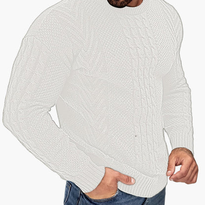 Herren Strickpullover mit Zopfmuster – Modischer Freizeitpulli für Herbst & Winter