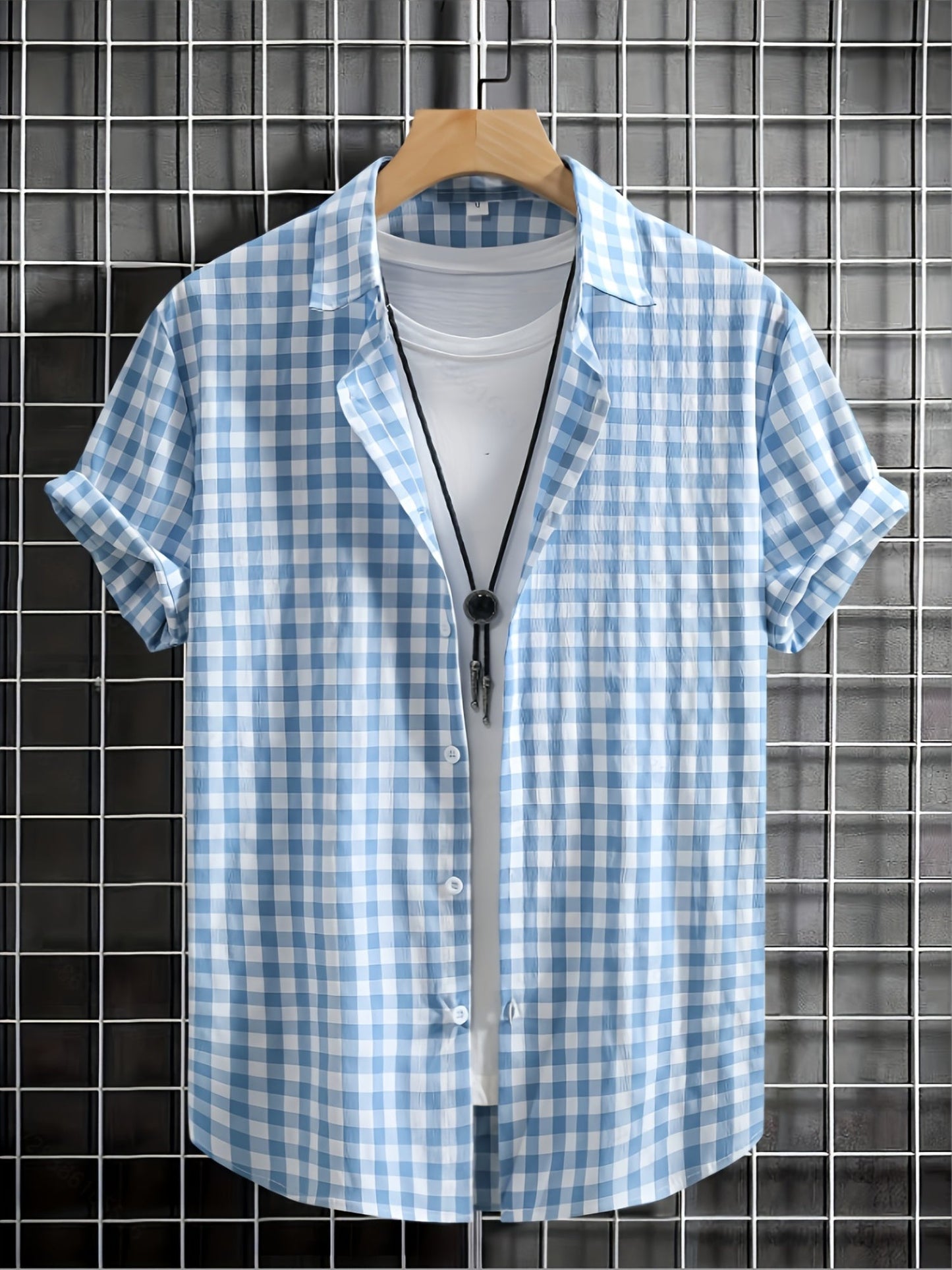 Herren Kurzarm-Hemd Kariert – Modisches Freizeit- und Business-Outfit