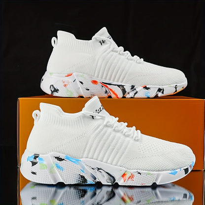 Herren Sneaker Sportliche Freizeitschuhe mit Farbigen Sohlen – Lässig & Modern für Alltag und Sport
