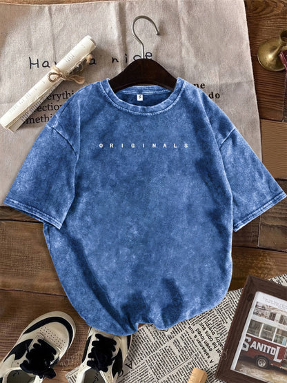 Damen Freizeit T-Shirt mit Print und High-Waist Jeansshorts – Urbaner Sommer-Look