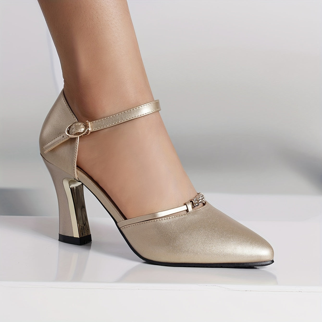 Damen Elegante Mary Jane Pumps mit Blockabsatz und Schnalle – Perfekt für Büro & festliche Anlässe