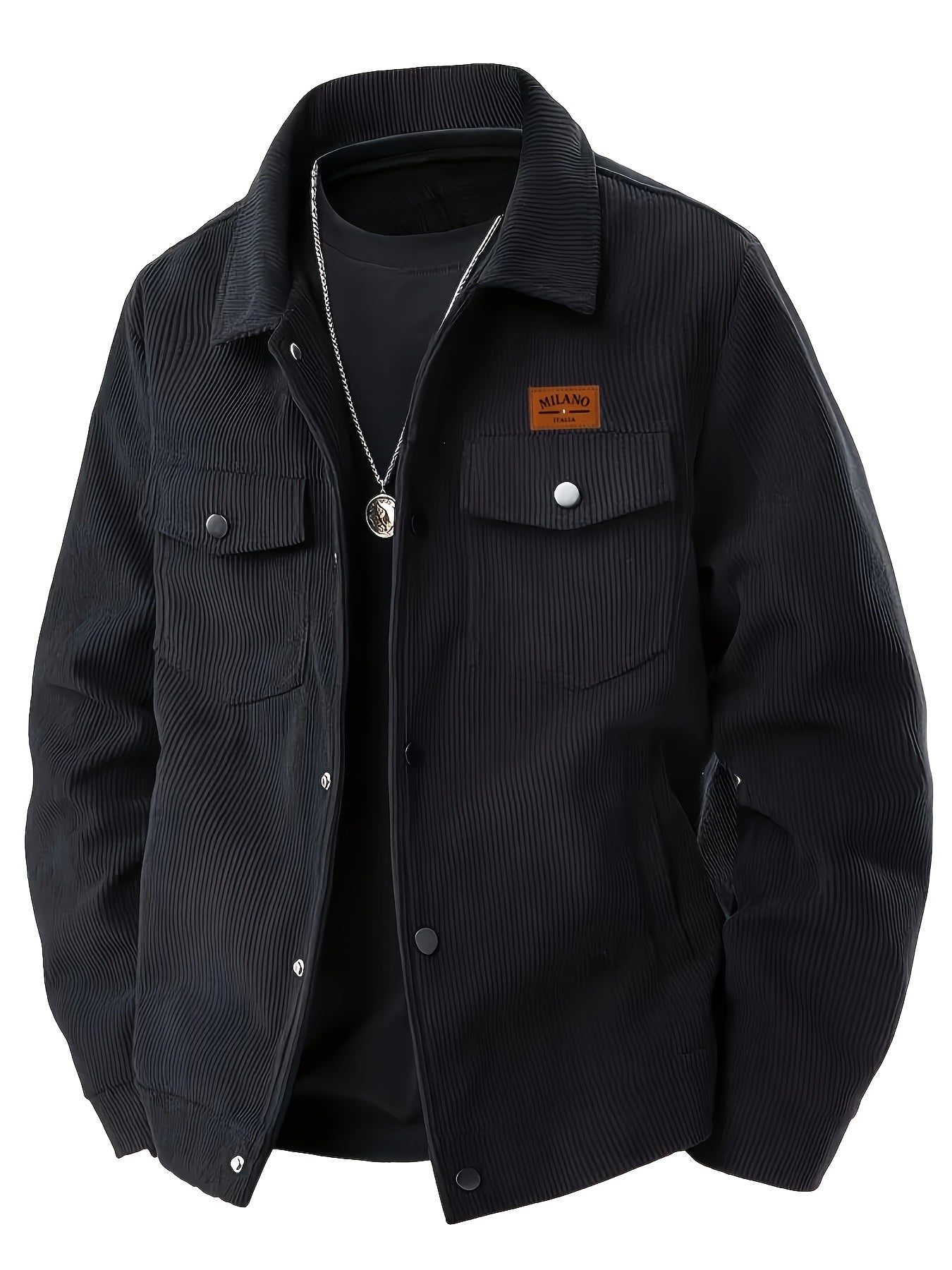 Herren Rippstrick Jacke mit Kentkragen und Brusttaschen