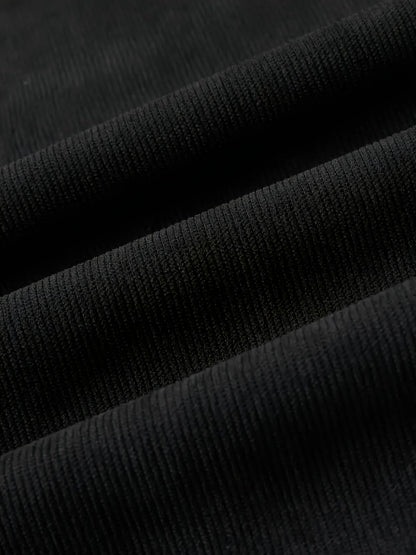 Cordhose Herren Winter warm gefüttert Jogginghose Schwarz