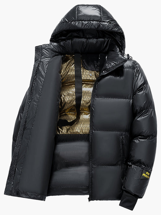 Herren Daunen-Steppjacke mit Kapuze für Outdoor & Alltag – Warm, Modern, Funktional