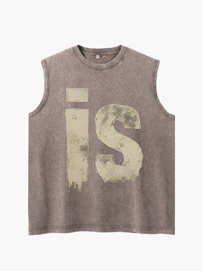 Herren Urban Streetwear Muskelshirt mit Vintage Print und lässigem Schnitt
