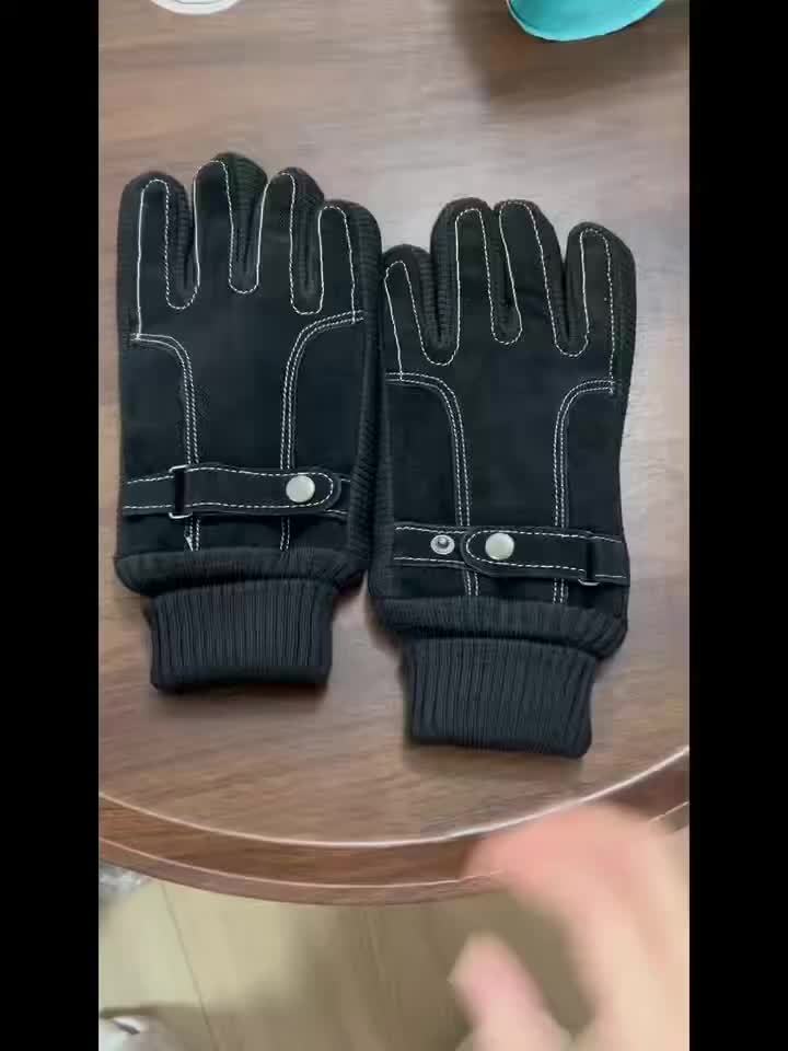 Unisex Winterhandschuhe mit Rippbündchen und Ziernähten