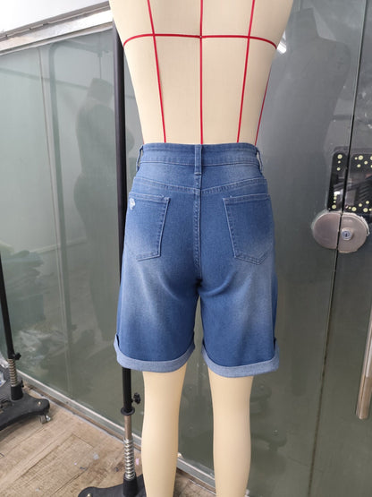 Damen Jeans-Bermuda im Casual-Style – Lässige High-Waist Shorts für Alltag & Freizeit