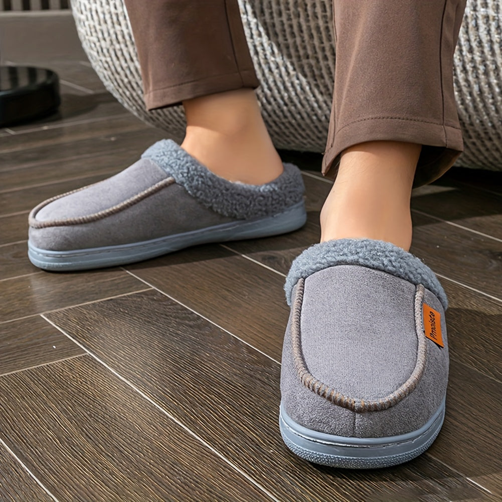 Unisex Winter Hausschuhe mit weichem Futter, rutschfester Sohle und Ziernaht