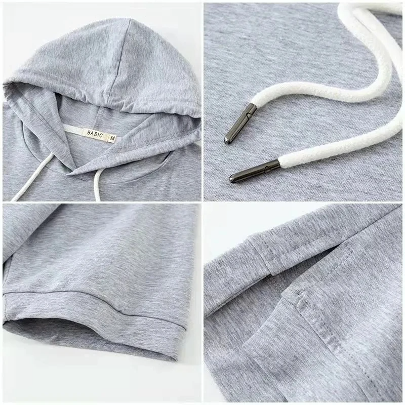 Damen Kurzarm Kapuzenpullover – Moderner Freizeit Hoodie mit Boxy-Schnitt für Alltag und Sport