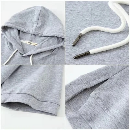 Damen Kurzarm Kapuzenpullover – Moderner Freizeit Hoodie mit Boxy-Schnitt für Alltag und Sport