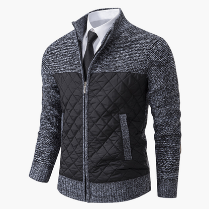 Herren Strickjacke im modernen Casual-Business Stil – Elegante Übergangsjacke mit Stehkragen