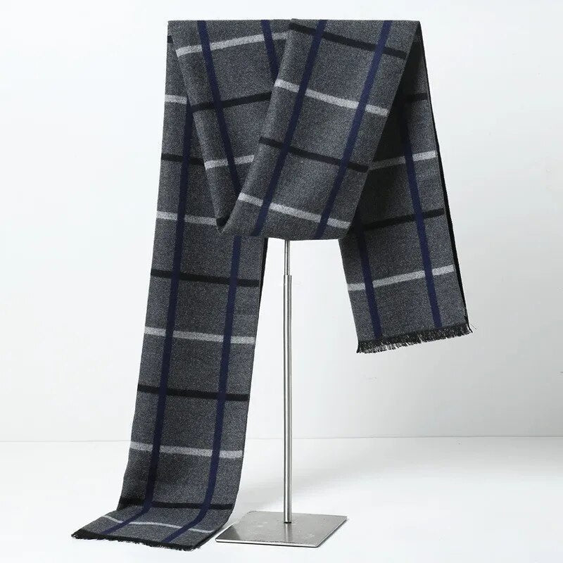 Unisex Winter Schal mit Fransen weichem Material Schwarz