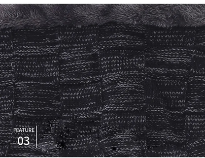 Winter Beanie Mütze & Schlauchschal Set Herren, Warme Strickmütze mit Fleece Futter, Winterset mit Nackenwärmer