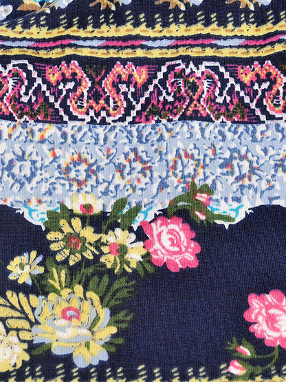 Damen Beanie Mütze mit Blumenmuster – Modische Slouchy Kappe für Frühling, Sommer & Herbst, vielseitig als Hut oder Schal