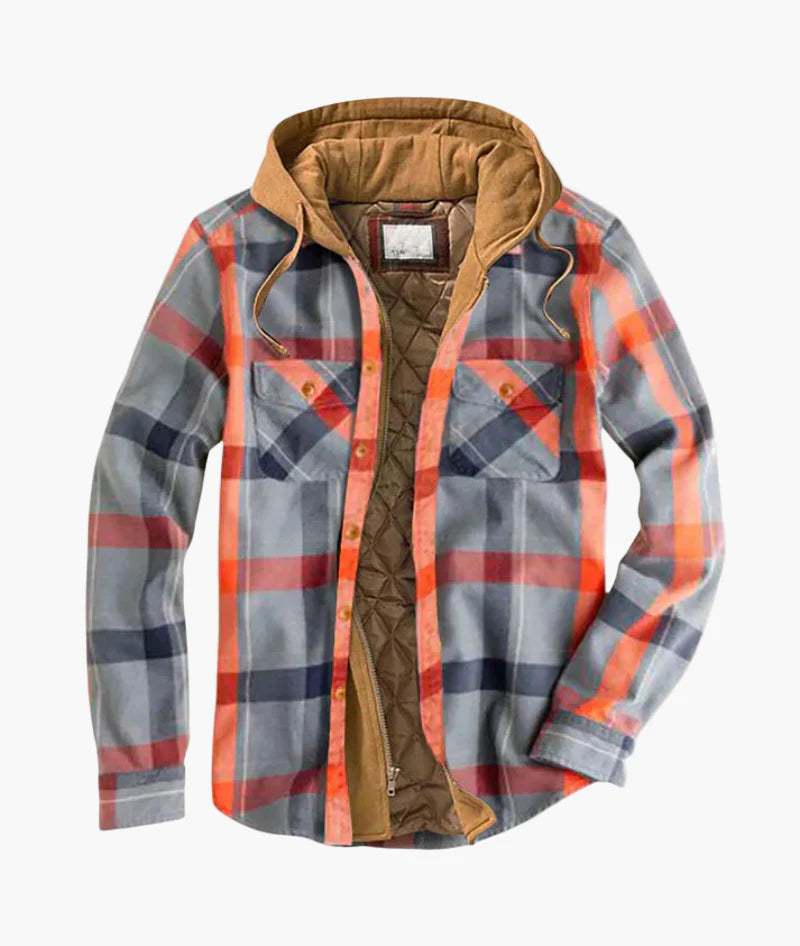 Herren Flanelljacke mit Kapuze – Karierter Freizeitstil für Alltag und Outdoor