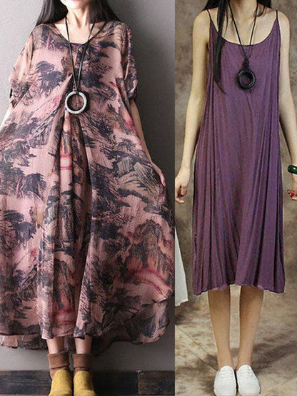 Damen Sommer Freizeitkleid – Lockeres ärmelloses Midikleid im minimalistischen Stil