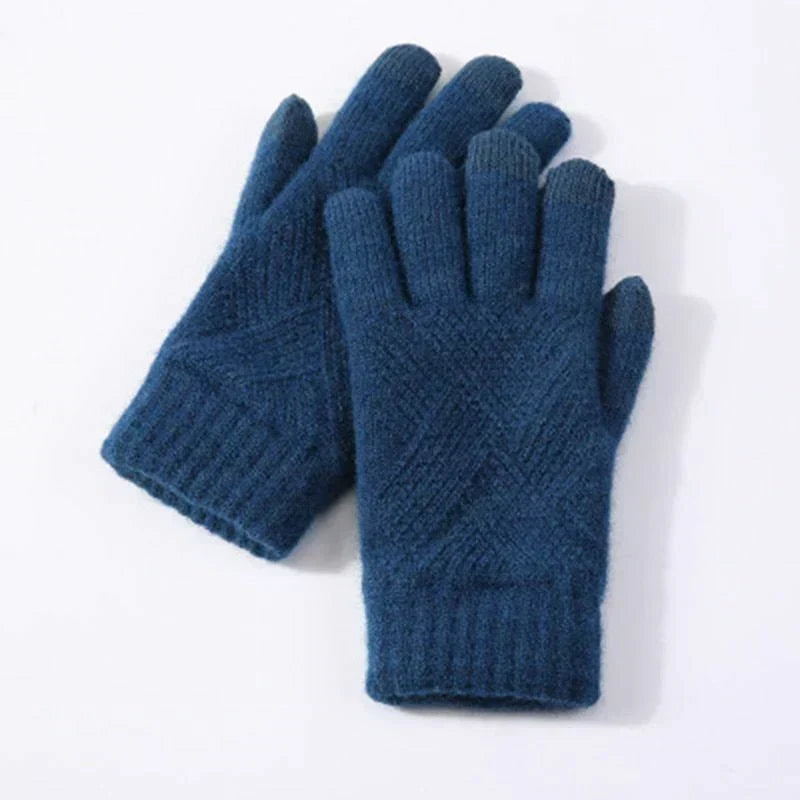 Unisex Winter Strickhandschuhe mit Muster