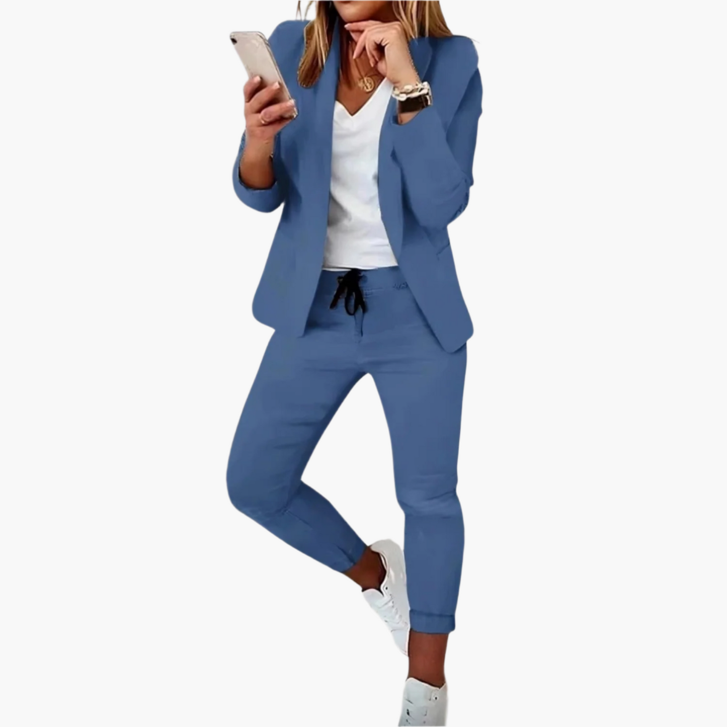 Damen Business-Casual Zweiteiler – Blazer & Joggerhose für Büro und Freizeit
