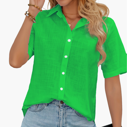 Damen Kurzarm Bluse mit Herzmuster – Sommerliche Freizeitmode, Modern und Vielseitig