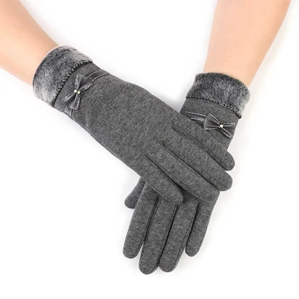 Winterhandschuhe für Damen, warm, mit Kunstfellbündchen