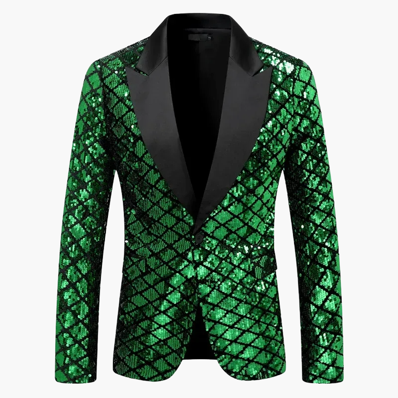 Herren Luxus Pailletten Sakko Blazer für Party und Bühne – Elegantes Glitzer-Design