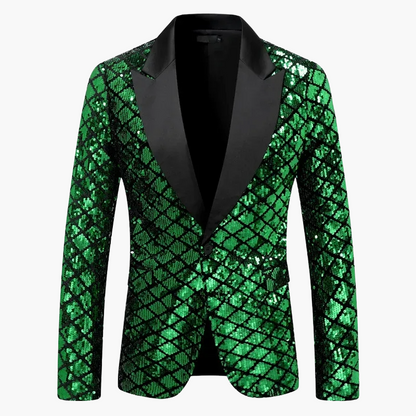 Herren Luxus Pailletten Sakko Blazer für Party und Bühne – Elegantes Glitzer-Design
