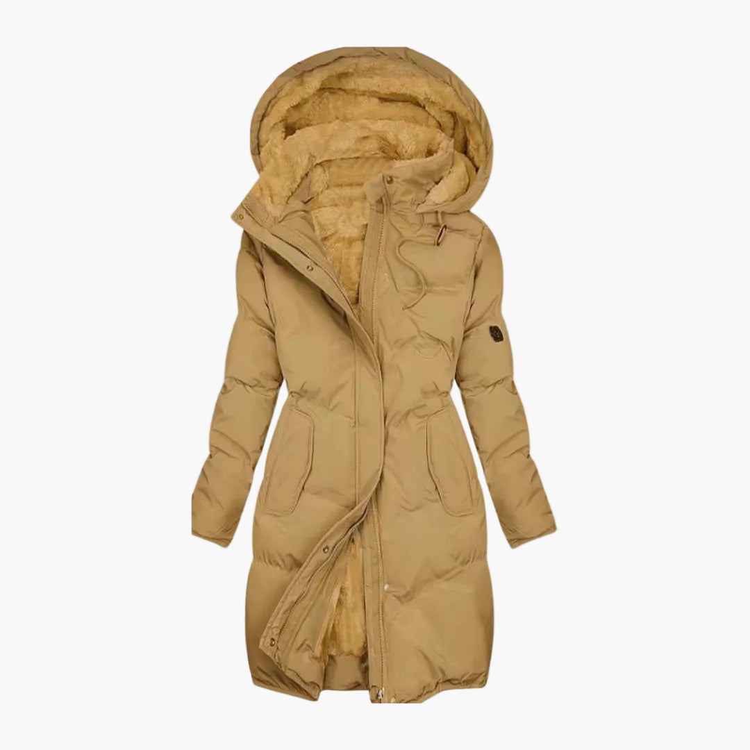 Damen Wintermantel Lang mit Kapuze und Kunstfellfutter – Wasserdichter Outdoor Parka für Alltag & Reisen