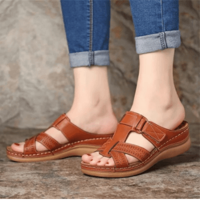 Damen Komfort-Sandalen Slip-On mit Keilabsatz – Bequeme Freizeitschuhe für Alltag und Reisen