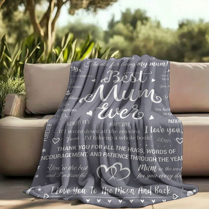 Muttertag Geschenkdecke – Best Mum Ever Kuscheldecke für Frauen, sentimentale Botschaften & Design, perfekte Geschenkidee