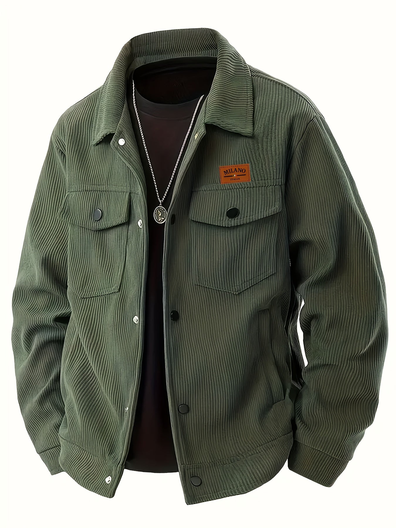 Herren Rippstrick Jacke mit Kentkragen und Brusttaschen