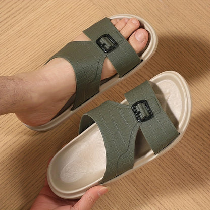 Herren Komfort-Slides mit Schnallen-Detail – Modernes Design für Alltag und Freizeit