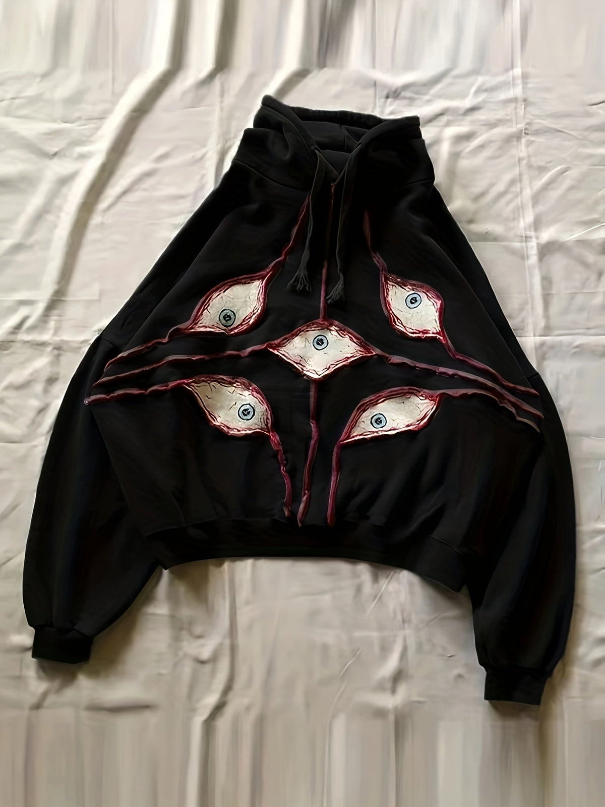 Unisex Hoodie mit Augen-Design, Oversize-Schnitt, verschiedene Farben