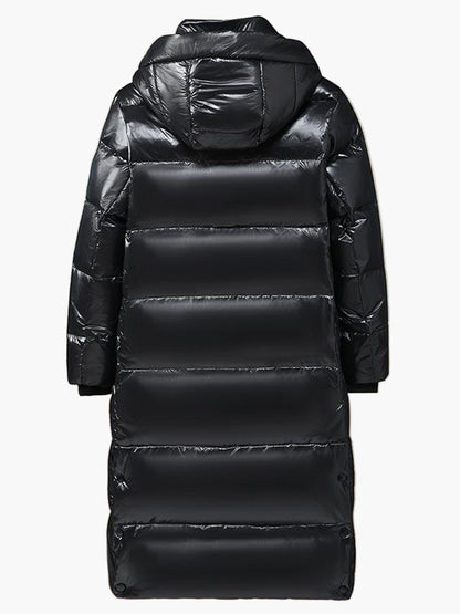 Herren Daunenmantel mit Kapuze – Langer Winter Steppmantel für Alltag und Outdoor