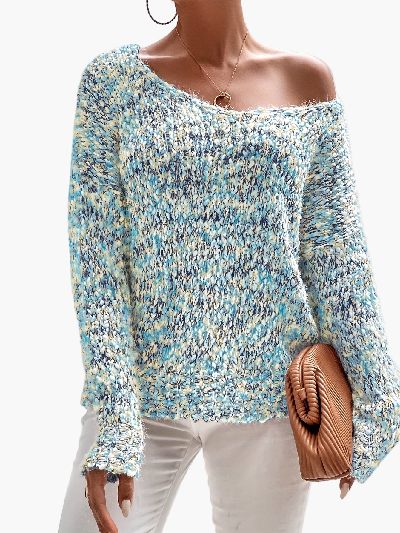 Damen Strickpullover im lässigen Off-Shoulder Look – Bequemer Winter Freizeitpullover