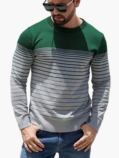 Herren Strickpullover mit Streifenmuster – Modischer Freizeit-Look für Alltag und Büro