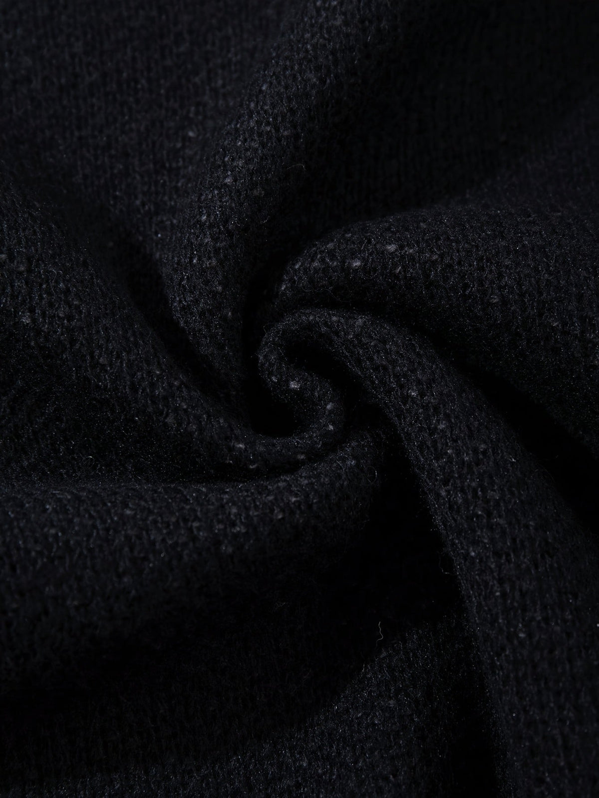 Pullover mit Kreuzmuster Schwarz Strick Rundhalsausschnitt Langarm